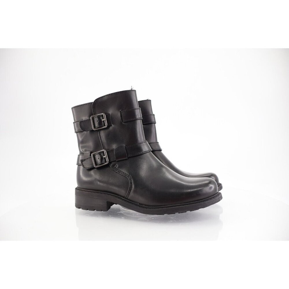 Boc Born Womens Camile Block Heel Booties Moto Size 8 Black Faux Leather Boot